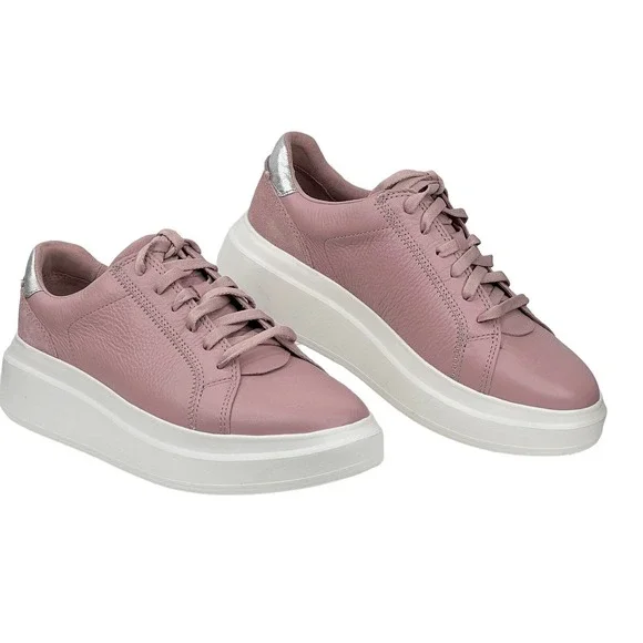Ugg Womens Scape Trainer 1138810 Pink Leather Lace Up Activewear Sneaker 8 NEW - Picture 5 of 12
